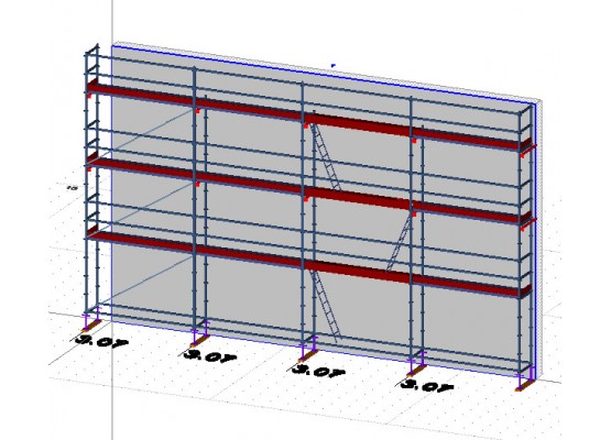 100m² pomost stalowy 3,07 m   - rusztowanie modułowe