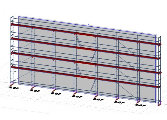 100m² pomost stalowy 3,07 m   - rusztowanie modułowe