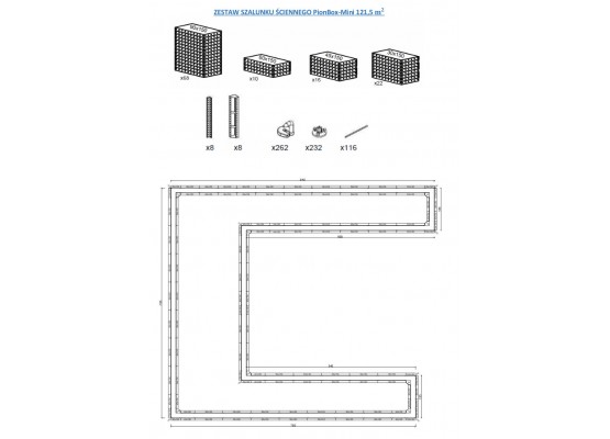 PIONBOX 100,8 m2 Kompletny system szalunków